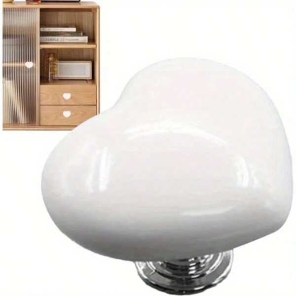 Heart Shape Toilet Flush Button With Nail Protector - Easy Push Tank Switch, Bathroom Accessories