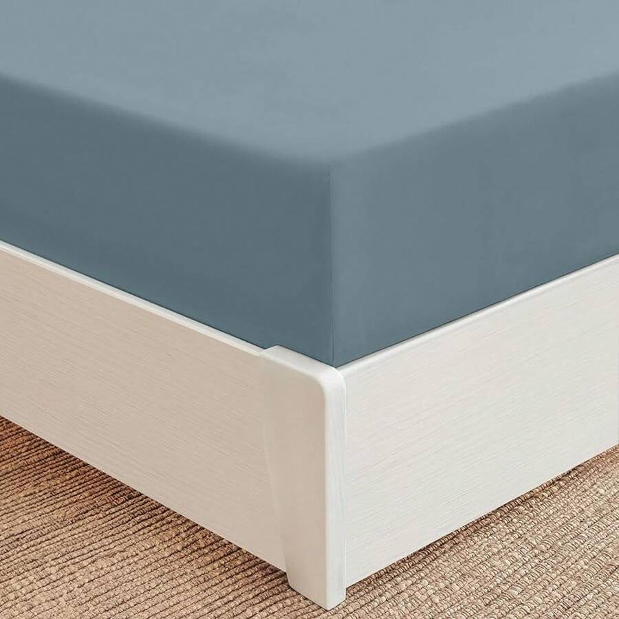 Mellanni King Fitted Sheet - Iconic Bedding Sheets With Up To 16 Inch Deep Pocket - Soft & Cooling - Fade & Stain Resistant - 1 PC (King, Light Blue) - 1583 溫泉藍 - 查看 1