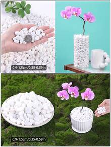 White Stone Natural Stone Suitable For Home And Garden Decoration -0.3-3 Cm, Multi-Color Stone Suitable For Indoor Plants, Outdoor Landscapes, And Holiday Decoration (White, Black, Multi-Color, Yellow) - Very Suitable For Vase, Glass Container, Fish Tank, Aquarium