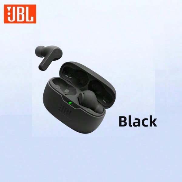 JBL سماعات رأس بلوتوث JBL موجة شعاع مخفض الضوضاء النشط سماعات داخل الأذن IP54 مقاومة للماء منفذ شحن نوع-سي أبيض