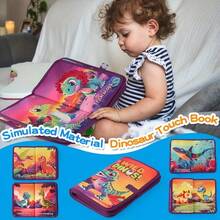 婴儿书籍玩具，婴儿触觉褶皱布书，早期发展互动婴儿车毛绒玩具，男孩女孩洗礼圣诞袜填充物