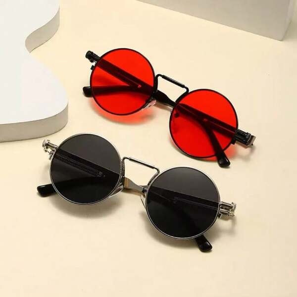 1pc Fashion High-End Punk Metal Spring Fashion Glasses, Unisex