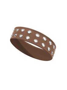 女式 Bandana 1 件 Y2K 纯色金属朋克前卫运动头带，适合女孩的多功能时尚配饰，适合日常生活、街舞、旅行配饰，适合女士时尚发饰经典发带秋冬度假装女士优雅围巾