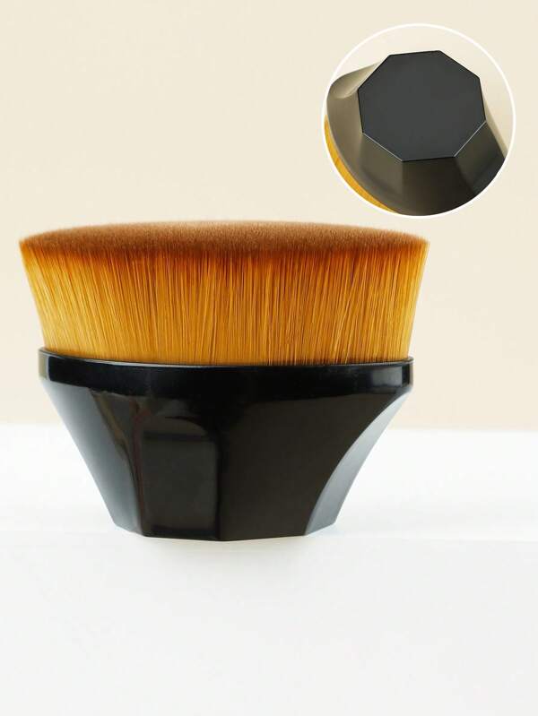 1pc Flat/Arch Powder Brush, 5-Angle/6-Angle/8-Angle Flat-Top Kabuki Blush Brush, For Blending Liquid, Cream And Powder Cosmetics. Multiple Size Options With Transparent Dust Cover Included