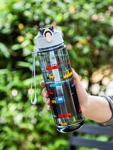 4 Color Options! 1pc 750ml Lion, Unicorn Cartoon Water Bottle, Toddler Anti-Spill Straw Cup, Kindergarten Drinking Cup, Large Capacity Portable Leak-Proof Straw Cup For Kids, Summer Sports Water Bottle - Multicolor - View 7