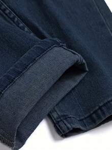 Men's Fashionable Casual Distressed Washed Skinny Fit Jeans - Dark Wash - View 3