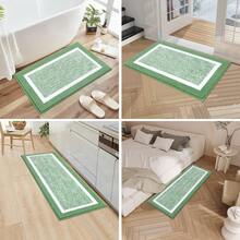 Bộ thảm phòng tắm Pauwer 3 món, Bộ thảm tắm Microfiber Shaggy, Thảm chống trượt siêu mềm, thấm hút tốt kèm bồn cầu hình chữ U cho phòng tắm, bồn tắm, vòi hoa sen Trang trí mùa thu trở lại trường Trang trí lối vào phòng tắm Trang trí nhà bếp - màu xanh lá - Xem 7