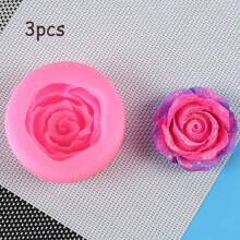 Set de 3 moldes de silicona con forma de flor de rosa, peonía y rosa, para manualidades DIY como jabón hecho a mano, velas perfumadas, yeso, joyería, arcilla polimérica y talla grande, perfectos para proyectos decorativos creativos, ideas y regalos para decoración del hogar, bodas, graduaciones, cumpleaños y fiestas.