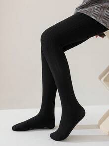 1双儿童/青少年加厚防滑连裤袜，春秋季必备，适合2-16岁儿童。 - 黑色 - 查看 8