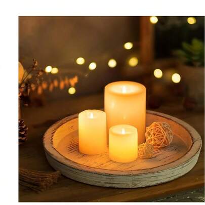 1 件复古做旧木质装饰烛台托盘，厨房/客厅乡村风咖啡托盘，7.18 英寸/11 英寸，万圣节和圣诞节装饰