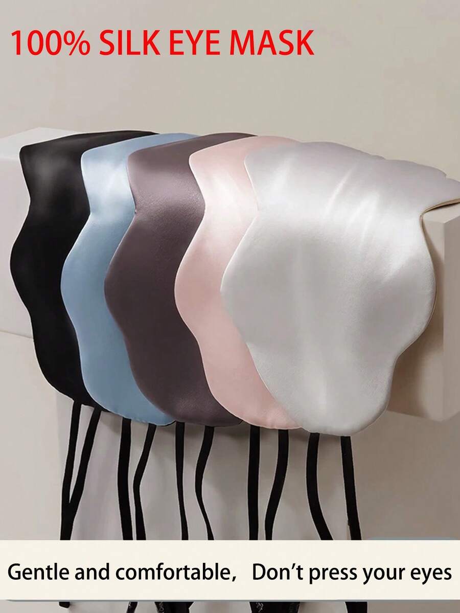 桑蚕丝睡眠眼罩，遮光，耳挂式，柔软舒适，眼部护理睡眠眼罩 - 彩色 - 查看 1