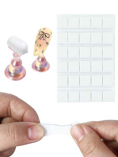 30pcs New Nail Adhesive Glue Clay Reusable Tacky Gel For Nail Art Practice Stand Display Holder False Tips Manicure Tools,Nail Supplies,Nail Tools,Nail Art Tools,Back To School,Nails,Nail Tools For Press On Nails