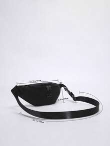 Bolso de cintura unisex de moda, bolso bandolera estilo coreano, adecuado para ciclismo, correr, deportes - Negro - Ver 5