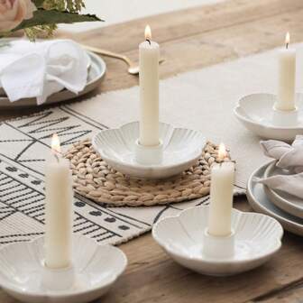 1 PIEZA Soporte de vela de cerámica vintage con cambio de horno, soporte de vela de aroma de estilo escandinavo para cena a la luz de las velas, decoración del hogar, modelo de candelabro de cerámica para decoración de habitación, oficina, arte y otros usos, adecuado para Halloween, otoño, festivales, invierno, decoración de habitación, regalos de cumpleaños y graduación