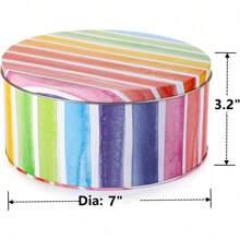 DXYNLZQ 3 Pack Cookie Tins, Round Baking Cake Gift Tins For Storing Patisseries, Puff Pastries Craft Supplies, Easter, Special Occasion And Holidays, Rainbow Pattern, 7" W X 3.2" H, Metal
