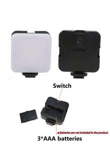 1 pieza Luz de video de bolsillo con pinza, luz de conferencia portátil para computadora, luz de relleno para fotografía de teléfono, funciona con 3 baterías AAA (incluidas), adecuado para teléfono, cámara, portátil, iluminación multifuncional