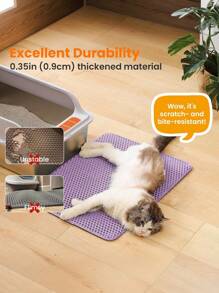 Cat Litter Mat, Large Double Layer Honeycomb Litter Trap Mat, Non-Slip And Waterproof, Floor Litter Box Urine Resistant Mat, Cat Litter Mat, Cat Supplies, Purple (Multiple Sizes Available)