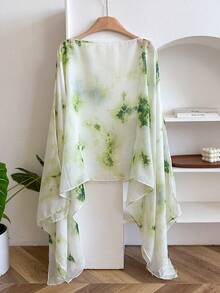 1pc Elegant Solid Color Ombre Lightweight Shawl For Women, Versatile Beach Fashion Accessory, Sun Protection For Travel & Daily Wear For Dress - Multicolor - View 17