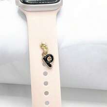 1pc Diamond Encrusted 26 English Letter Charm, Suitable For Silicone Watch Band Decoration