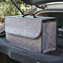 1 pieza Caja de almacenamiento de equipaje para coche de color negro, accesorios para coche. Caja de almacenamiento plegable de fieltro portátil para coche, caja de almacenamiento de herramientas para coche, opciones de múltiples tamaños