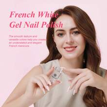 Saviland French Nails Stamp Set Clear Nail Stamp With White Gel Nail Polish & Nail Scraper French Nails Tools Silicone Jelly Nail Stamper Nail Stamping Set For Nail Art Design Nail Stamping Set - 白色 - 查看 2
