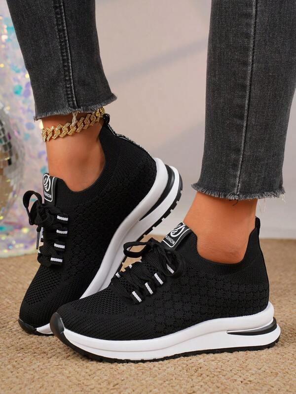 Plus Size Women's Hidden Wedge Sneakers, Casual Sports Basketball Shoes