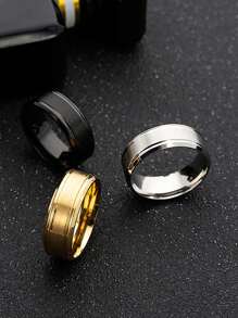1pc Minimalist Tungsten Stainless Steel Ring, Versatile Design For Men & Women