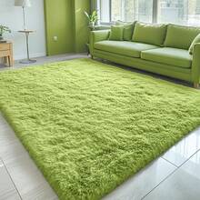 OLANLY - Alfombra de Sala de Estar, Dormitorio, Lavable a Máquina, 4 x 5.9 Pies, Suave y Esponjosa, Manta Nocturna para Niños y Niñas, Dormitorio, Guardería, Decoración del Hogar - Pasto verde - Ver 10