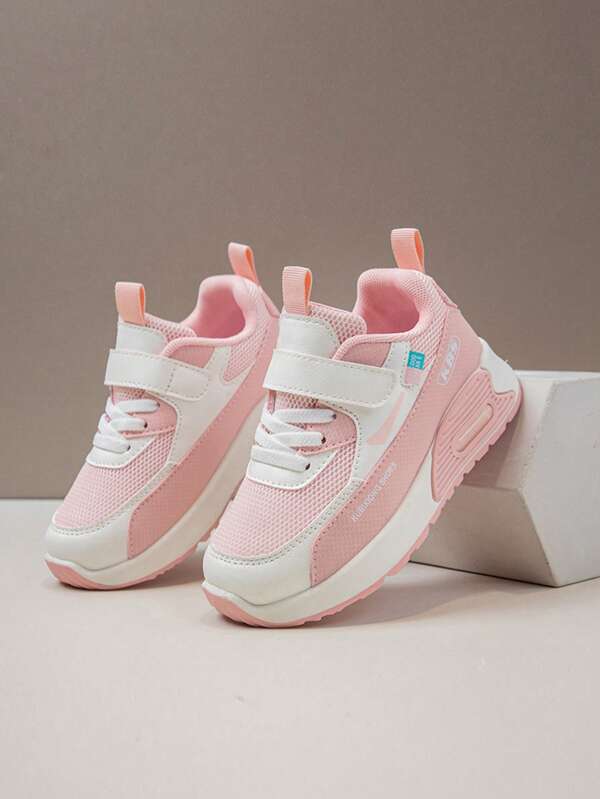 Ein Paar rosa-weiße Kindersneaker | atmungsaktives Mesh & PU | leichte rutschfeste Schuhe | süß minimalistischer Komfort | ganzjährig unisex für Mädchen