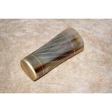 Juego de 4 vasos de cuerno de vikingo con base de madera para ceremonias, adecuados para cerveza, ale o vino, 6 pulgadas - Línea única - Ver 3