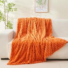 Super Soft King Blanket Pink Premium Silky Flannel Fleece 3D Ribbed Jacquard Lightweight Bed Blanket All Season Use (Pink Ribbed, King(90"X110")) - 橘色 - 查看 7