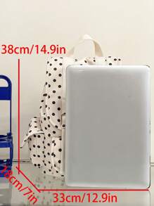 Mochila de Grande Capacidade Minimalista para Casais com Estampa de Bolinhas, Alça de Ombro Ajustável, Adequada para Estudantes, Viagem, Negócios, Lazer e Compras