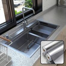 Bande d'eau anti-éclaboussures multifonctionnelle de type ventouse en silicone, chicane à eau, chicane à huile, planche à chicaner l'eau unicolore, convient pour la cuisine domestique, l'évier, l'évier, le plan de travail du lave-vaisselle, ne convient pas au granit, aux surfaces inégales, aux saletés collantes, à l'acier inoxydable, à l'aluminium et à d'autres matériaux de plan de travail, à installer selon les illustrations correctes