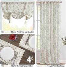 JINCHAN Linen Floral Fall Placemats Set Of 4 Cloth Table Mats Rustic Cottagecore Jacobean Outdoor Seasonal For Kitchen Dining Table Decor Non-Slip Washable Tablemats 13x19 Inch Green - 綠色 - 查看 6