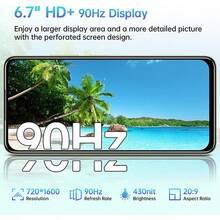 OUKITEL C65 Android 15 Smartphone Without Contract, 16GB+128GB/1TB Cell Phone Without Contract, 6.7" HD+ 90Hz Cell Phone Cheap, 50MP+8MP, 5150mAh Simlock Free Cell Phone, Dual SIM 3 Slot/Fingerprint/3.5mm Jack - 藍色 - 查看 3