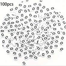 100/200/300/500/1000pcs Acrylic Letter Beads Jewelry Making Kits, Bohemian Style Beads For DIY Bracelets, Necklaces, Keychains - Hollow Letter Beads Mixed With Game & Friendship Themed Beads - Black and White - View 28