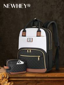 NEWHEY Mochila para hombres para portátil de 15.6 pulgadas, mochila de negocios para el trabajo, mochila impermeable para la universidad, mochila casual para viajes, juego de 2 mochilas de enfermera - Multicolor - Ver 2