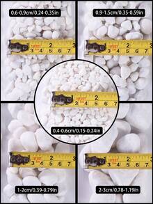 White Stone Natural Stone Suitable For Home And Garden Decoration -0.3-3 Cm, Multi-Color Stone Suitable For Indoor Plants, Outdoor Landscapes, And Holiday Decoration (White, Black, Multi-Color, Yellow) - Very Suitable For Vase, Glass Container, Fish Tank, Aquarium