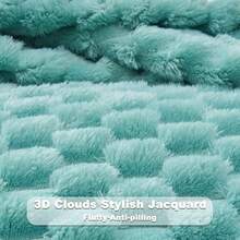 Super Soft King Blanket Pink Premium Silky Flannel Fleece 3D Ribbed Jacquard Lightweight Bed Blanket All Season Use (Pink Ribbed, King(90"X110")) - 鼠尾草綠 - 查看 5