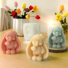 1 Stück süße Kaninchen Silikon Form für DIY Kerzenherstellung - perfekt für kreative Hobbykünstler, Scentsy Kerzen, Seifenherstellung und Bürodeko, Zubehör für kreative Hobbykünstler | verspieltes Design
