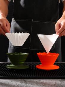 V02 手冲咖啡滤纸，可折叠硅胶咖啡滤嘴，材质便携，适合户外使用