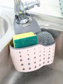 1pc Kitchen Organizer, Adjustable Snap Sink Sponge Holder, Kitchen Hanging Drain Basket, Kitchen Gadget