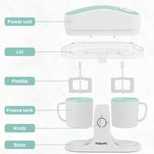 SUSTEAS Ice Cream And Frozen Yogurt Maker For Custard Toppings, Sorbets, Ice Creams And Sherbets, Makes 350 G Of Ice Cream, White-Green Color. - 美規A型插(110-127V) - 查看 7