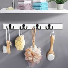 20 piezas Ganchos dobles de acero inoxidable, material de metal, fácil instalación con tornillos incluidos, adecuados para toallas de baño, batas de baño, organización de ropa de dormitorio, elegante almacenamiento en el hogar