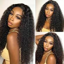 PAZAT 200% Density 4x4 5*5 Swiss HD Lace Front Jerry Curly Human Hair Wig Pre Cut Kinky Curly Wig HD Lace Closure Hair Wig Natural Black Unprocessed Virgin Human Hair Wig 13*4 13*6 Curly Lace Front Wig Short Bob Wigs(8-14inch)
