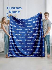 1 pièce Couverture personnalisée avec texte, couverture en flanelle personnalisée avec texte, cadeau de fête des mères/pères pour maman/papa, linge de maison. Couverture personnalisée avec photo disponible : couverture photo personnalisée pour la fête des mères, anniversaires, Saint-Valentin, remise de diplôme, fête des pères, mariages, pendaison de crémaillère. Convient pour le canapé, le lit, la voiture, la salle de thé, la chambre à coucher, la salle de bain, le salon, la salle à manger.