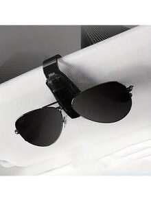 1/2 件汽车遮阳板配件夹，多功能遮阳板夹，可轻松存放卡片、眼镜和太阳镜，方便取用