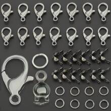 150pcs Golden/Silver/KChrome Gold/White/Gun Black/Random Color Zinc Alloy Lobster Clasp, Jump Ring And Findings Set For DIY Keychain, Key Rings, Bead Stringing, Pendants, Jewelry Craft Making Supplies