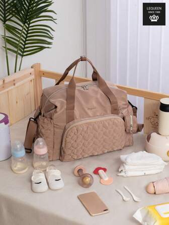 LEQUEEN 1 件装牛津布妈妈尿布包，大容量手提包，多功能休闲斜挎孕妇包，适合产前护理、外出、短途旅行、健身