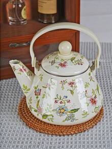 1个金属柄茶壶、木柄茶壶、陶瓷柄茶壶、小茶杯、茶叶罐、手工茶壶、家用搪瓷茶壶、桌面装饰搪瓷壶。这是一款便携式茶壶，非常适合户外露营和冬季室内泡茶。它也是馈赠亲朋好友的绝佳礼物。 - 米色 - 查看 13